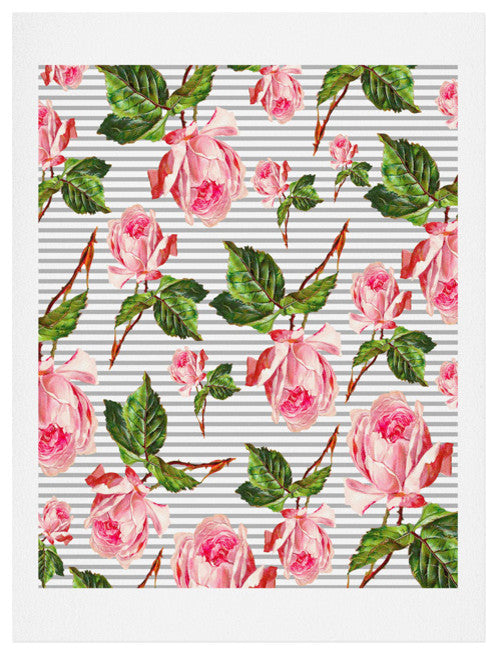 Deny Designs Allyson Johnson Roses And Stripes Art Print