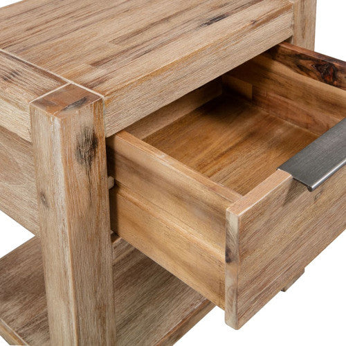 vidaXL Nightstand Bedside Cabinet Nightstand with Drawer Solid Wood Acacia