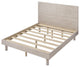 Gewnee Modern Concise Style Solid Wood Grain Platform Bed Frame in Gray(Queen)