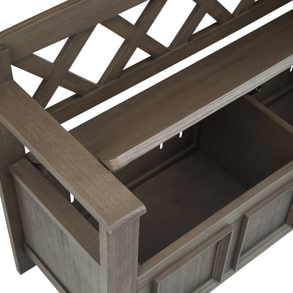 Amherst Entryway Storage Bench, Farmhouse Gray