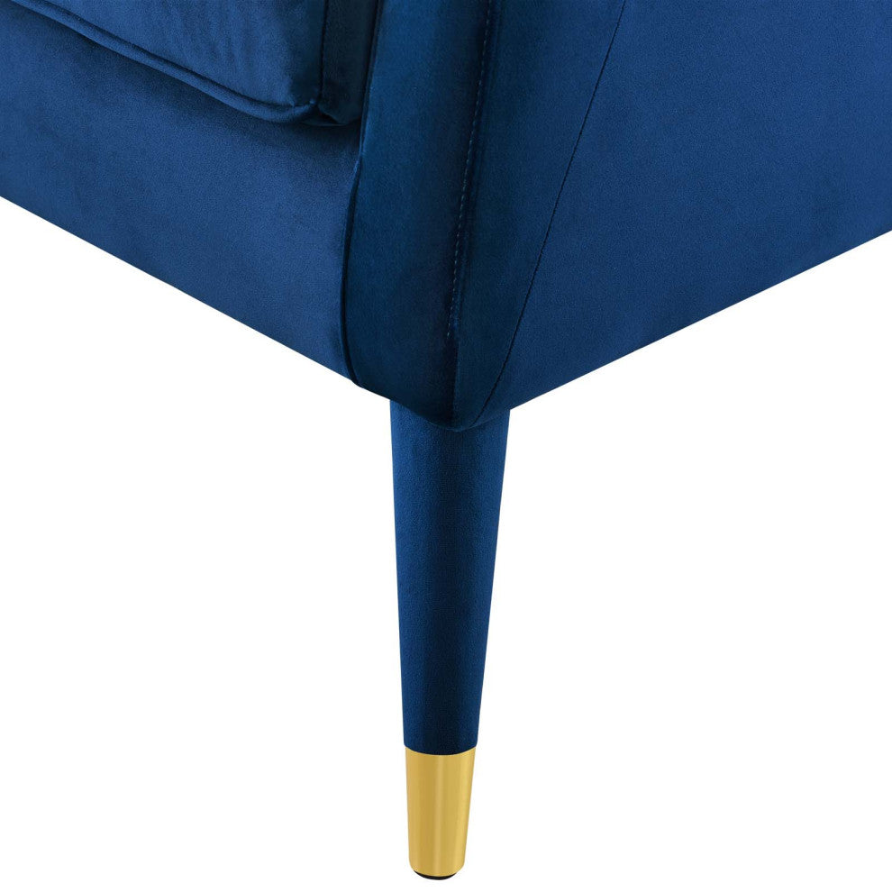 Armchair Accent Chair, Set of 2, Velvet, Blue Navy, Modern, Lounge Hospitality