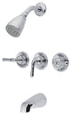 Kingston Brass Three-Handle Tub and Shower Faucet, Polished Chrome
