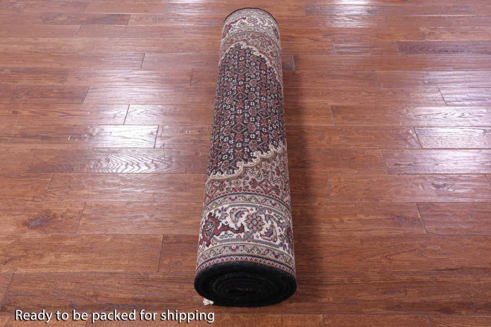 Wool & Silk Hand-Knotted Persian Tabriz Runner Rug 4' 1" X 16' 1" - Q13019