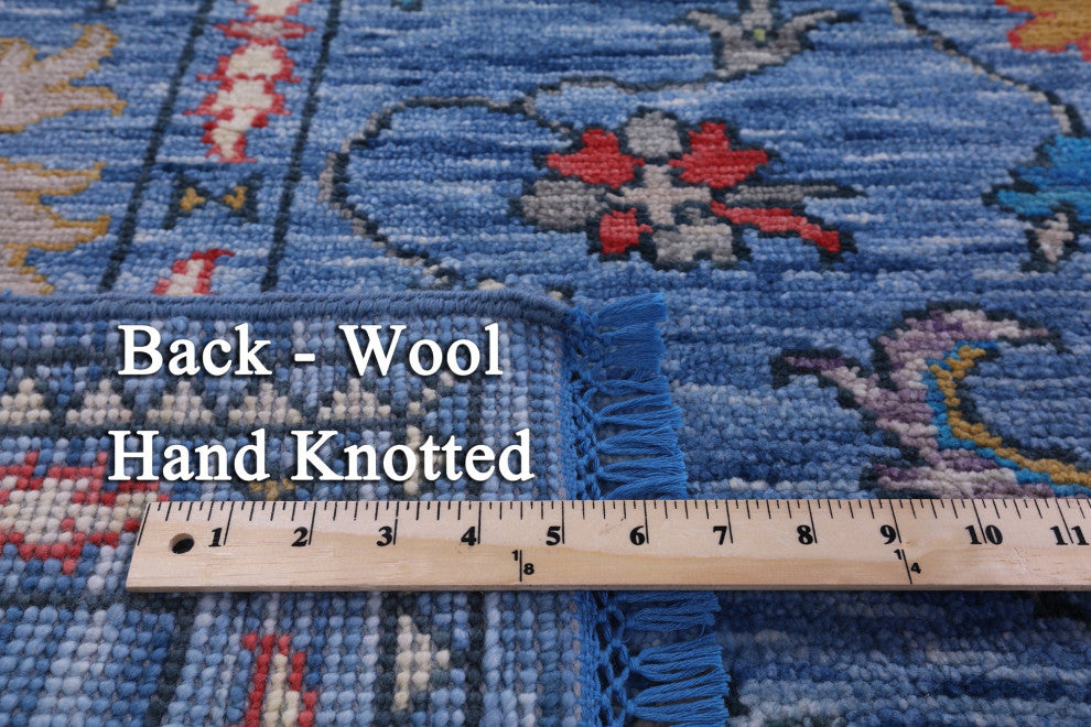 8' 11" X 12' 1" Hand-Knotted Turkish Oushak Wool Rug - Q14953