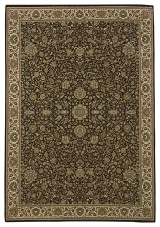 Aiden Traditional Vintage Inspired Brown/Ivory Rug, 8' Square