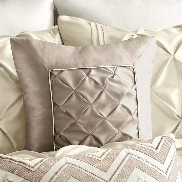 Madison Park Laurel 7 Piece Tufted Comforter Set in Ivory