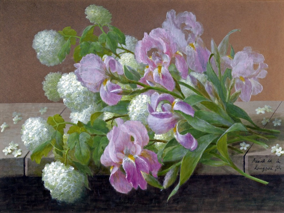 Still Life Of Flowers Iris Mural Kitchen Bathroom Wall Backsplash, 6"x8", Glossy