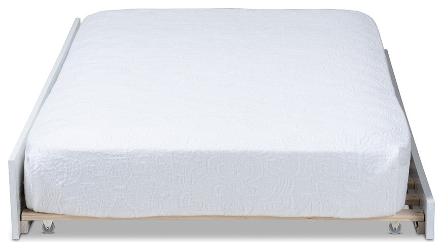 Classic White Finished Wood Twin Size Trundle