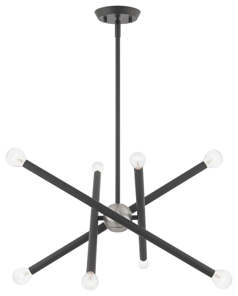 Livex Lighting Soho 8 Light Scandinavian Gray, Brushed Nickel Accents Chandelier