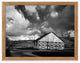 Aging Barn Morning Sun in Black and White Framed Photo Paper Wall Art Prints, Red Oak, 24" X 36"