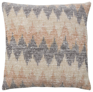 Jaipur Living Isoke Solid White And Orange Pillow Cover, 24"