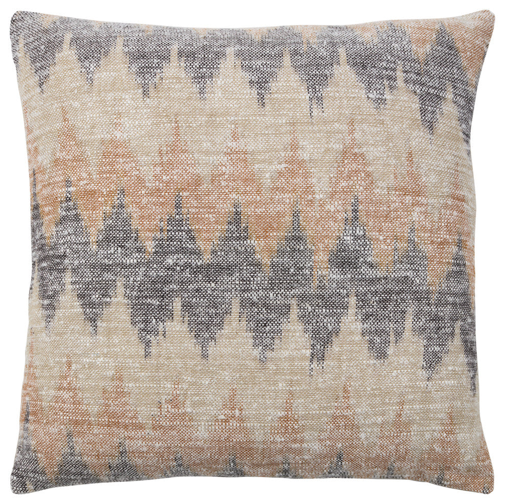 Jaipur Living Isoke Solid White And Orange Pillow Cover, 24"