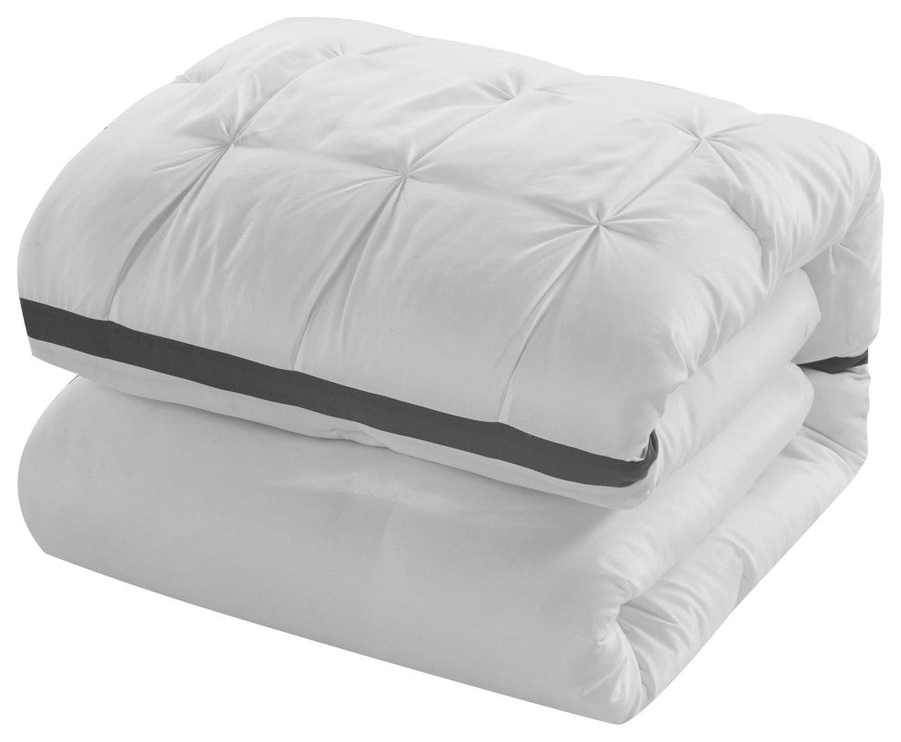 Elena 7 Piece Comforter Bedding Set, White, California King