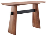 Folke Console Table, Walnut With Matte Black Cross Bar