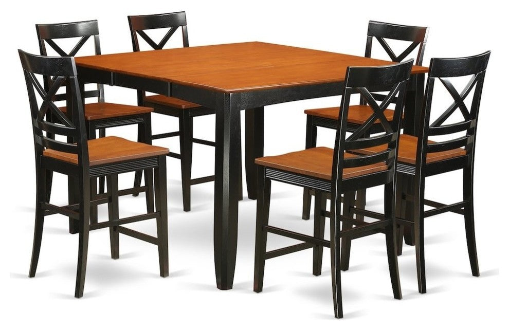7-Piece Counter Height Dining Room Set, Dining Table And 6 Kitchen Bar Stool