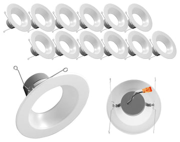 DLR566121203KWH-12PK 5/6", White Recessed LED Downlight, 12 Pack
