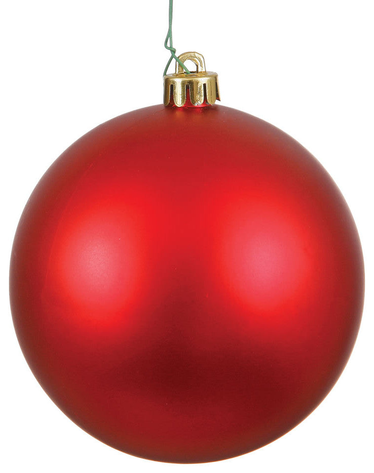 Vickerman N591003Dmv 4" Red Matte Ball Ornament, 6 Per Bag