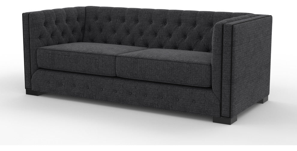 Nativa Interiors Mirel 80" Sofa, Charcoal, Classic Depth