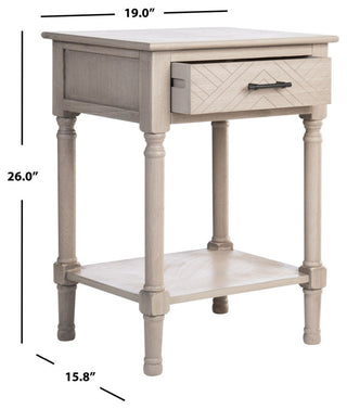 Safavieh Peyton 1 Drawer Accent Table, Greige