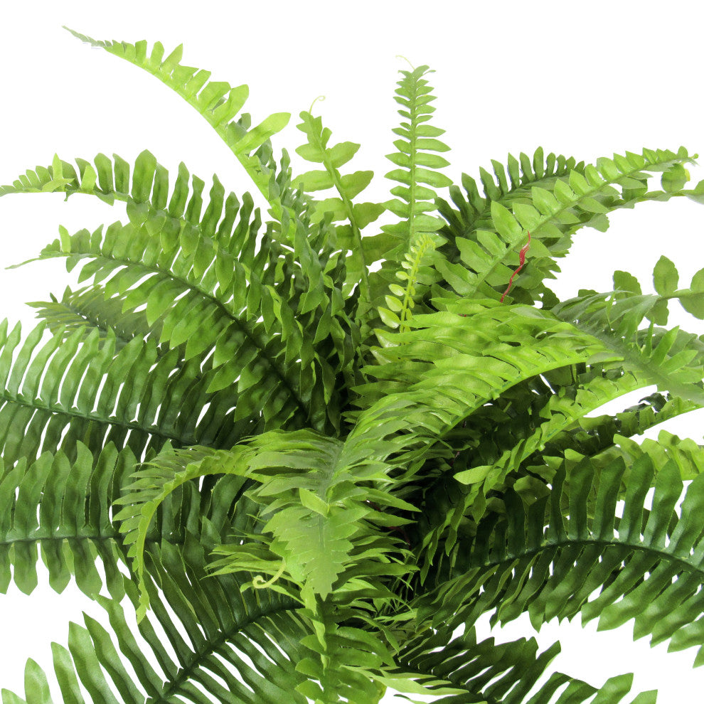 Artificial Boston Fern Leaf Stem Plant Greenery Foliage Bush 20"
