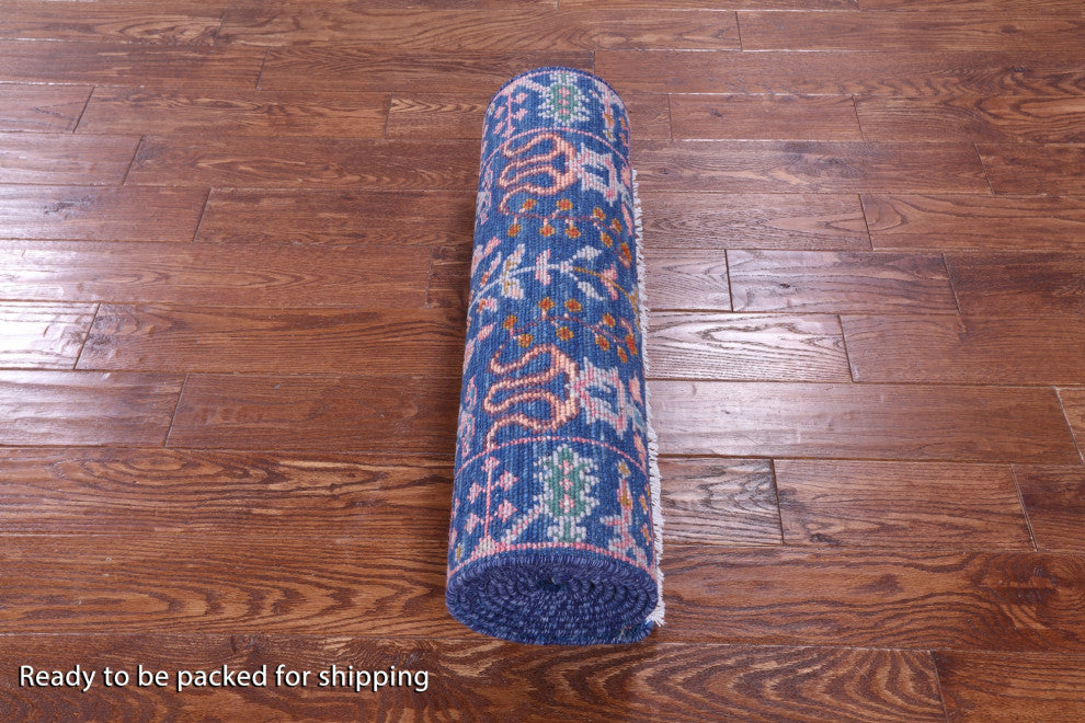 2' 7" X 12' 3" Runner Hand Knotted Turkish Oushak Rug - Q15903