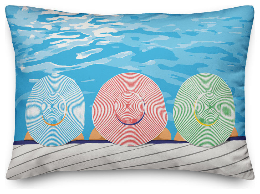 Sun Bathing Beauties 14x20 Throw Pillow Cover