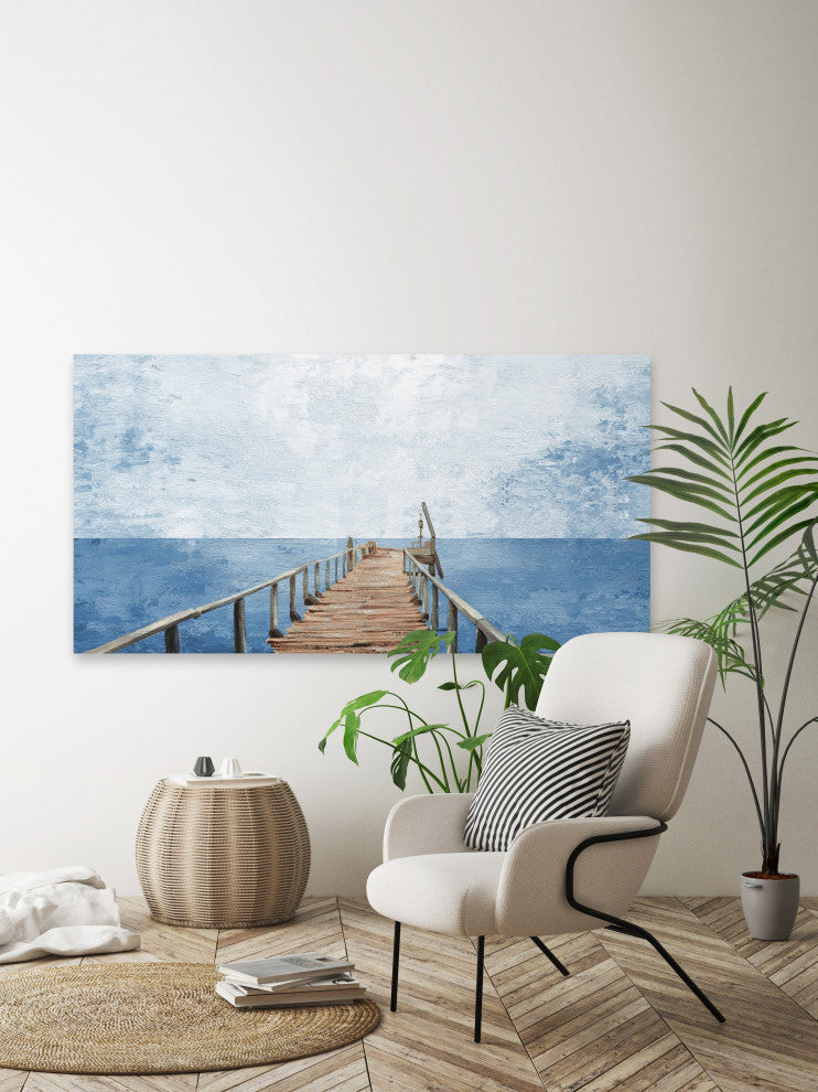 "It's Fishing Time" Painting Print on Wrapped Canvas, 24x12