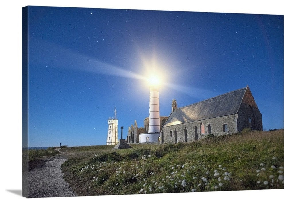 "Pointe Saint Mathieu lighthouse" Wrapped Canvas Art Print, 24"x16"x1.5"