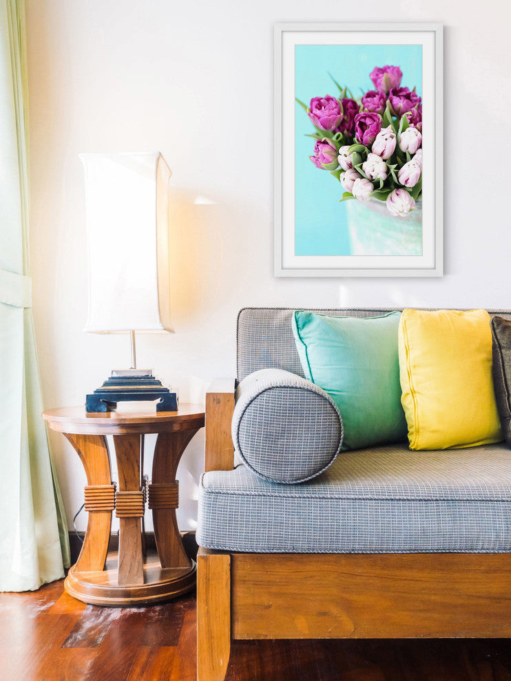 Marmont Hill, "Pink and Purple Tulips" by Sylvia Cook Framed Painting, 12x18