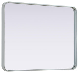 Home Living Contour Metal Rectangle Mirror 27x36, Silver