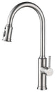 Wellfor Single Handle Pull Down Kitchen Sink Faucet, Brushed Nickel