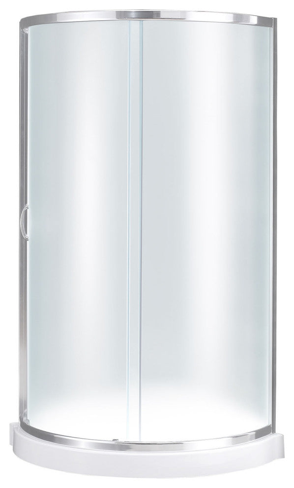 Ove Decors Breeze Shower Kit, Frosted Panels and Base, Chrome, 34"