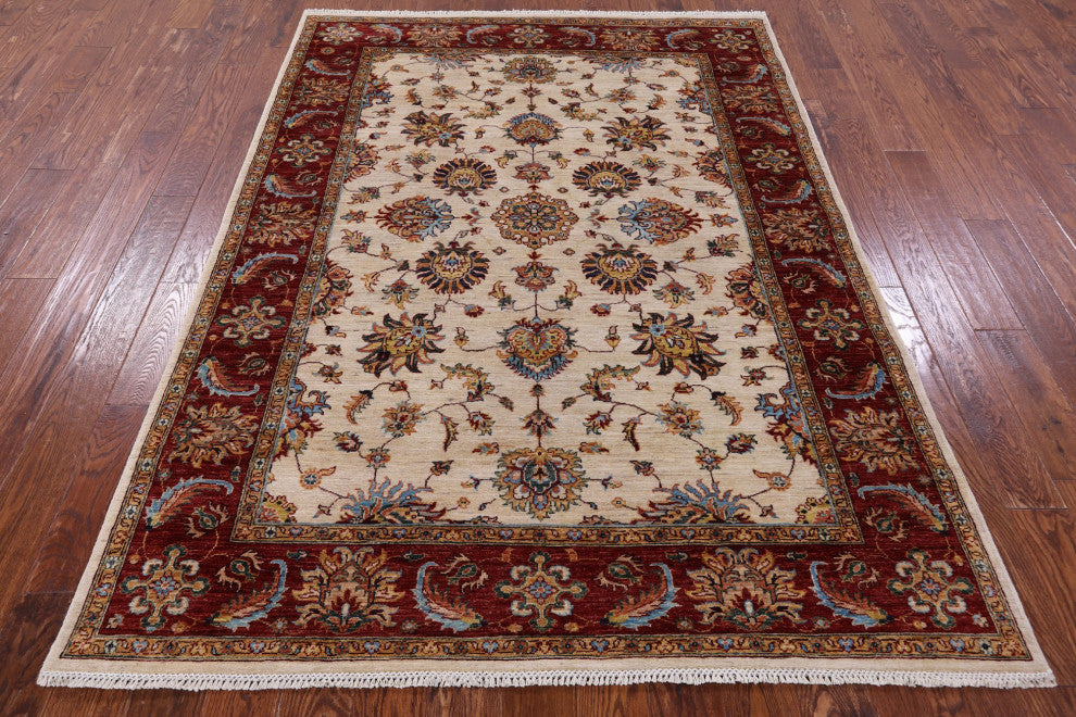 5' 9" X 7' 10" Persian Tabriz Handmade Wool Rug Q10010