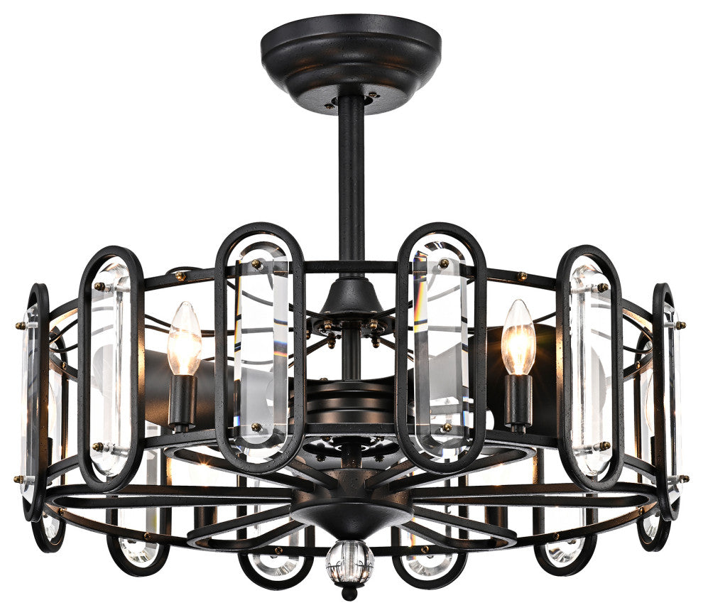 WAREHOUSE OF TIFFANY'S CFL-8436FB Lyan 26 in. 6-Light Indoor Black Finish