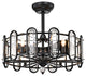 WAREHOUSE OF TIFFANY'S CFL-8436FB Lyan 26 in. 6-Light Indoor Black Finish