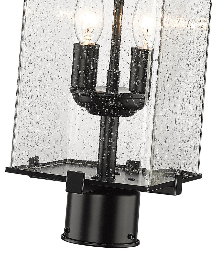 Zlite 592PHMR-BK 2-Light Outdoor Post Mount Fixture, Seedy