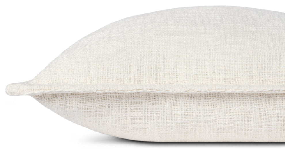 Loloi PLL0109 Ivory 22'' x 22'' Cover, Down Pillow