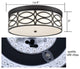 Modern Dimmable LED Flush Mount Ceiling Light Black Linen Drum Shade