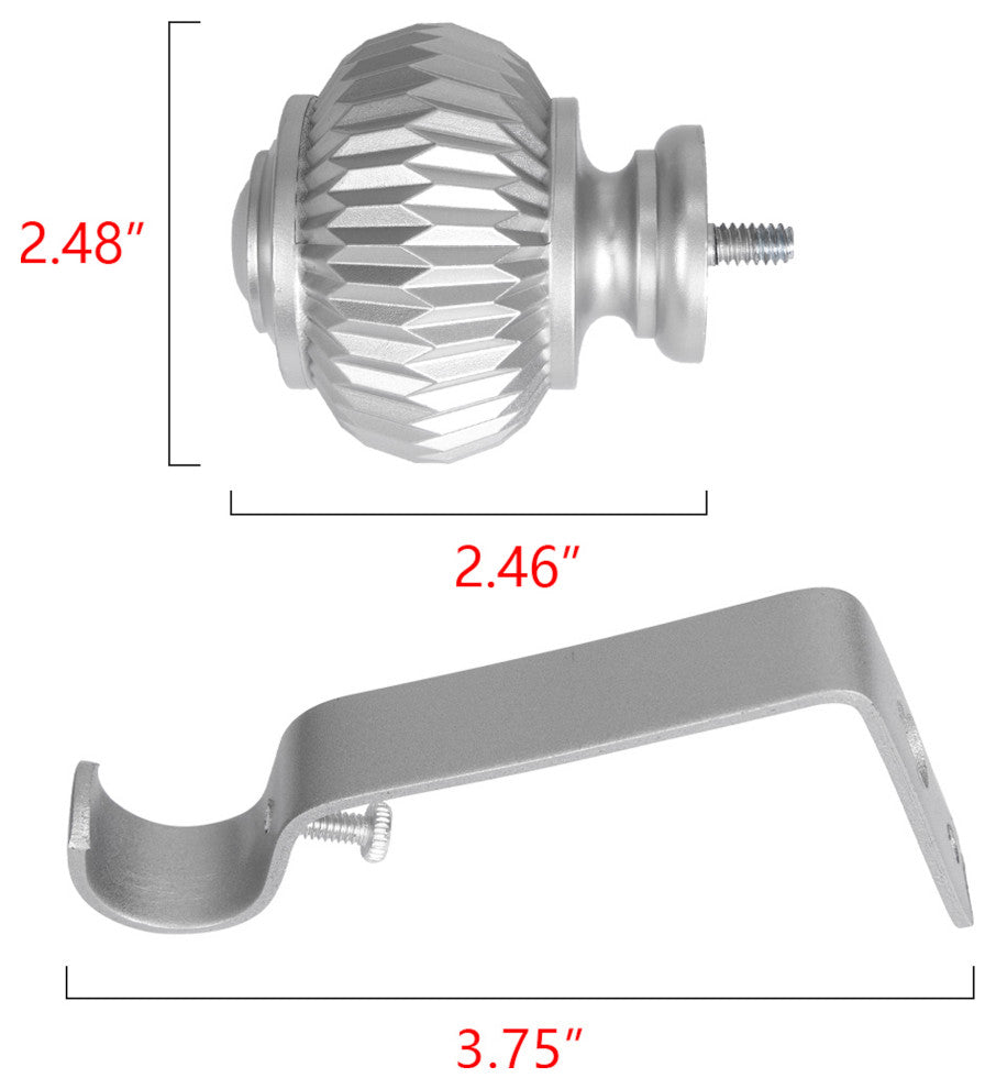 UTOPIA ALLEY 3/4" Curtain Rod, Adjustable Curtain rods for Windows, Nickel, 28"-48"