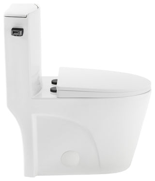 St. Tropez One-Piece Elongated Toilet Side Flush, Black Hardware