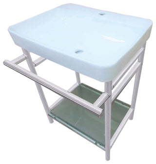 Kingston Brass VPB2318 Sheridan 24" Rectangular Ceramic - White / Chrome