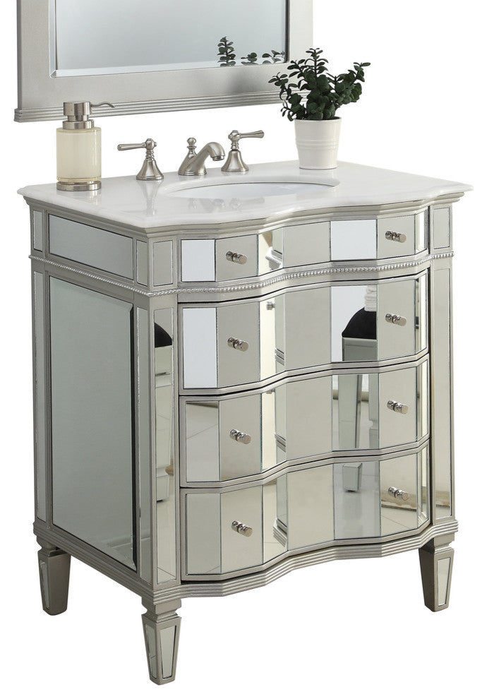 30" Mirror Reflection Ashley Bathroom Vanity BWV025-30BS