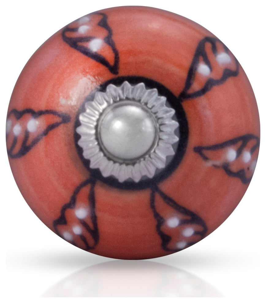 Mascot Hardware Tomato 40 mm Red Ceramic Cabinet Knob - Pack of 5