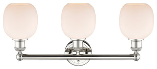 Belfast 3-Light 24" Bath Vanity Light, Polished Nickel, Matte White