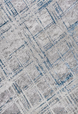 Slant Modern Abstract Area Rug, Gray/Blue, 3 X 5
