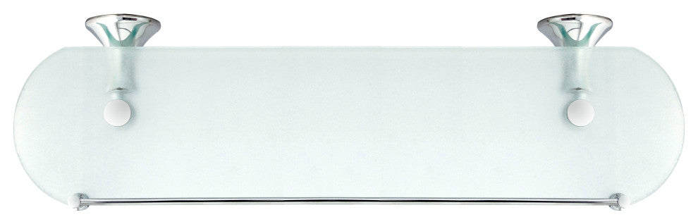 MODONA's 20" Frosted Glass Shelf With Rail Antica Series -, Polished Chrome