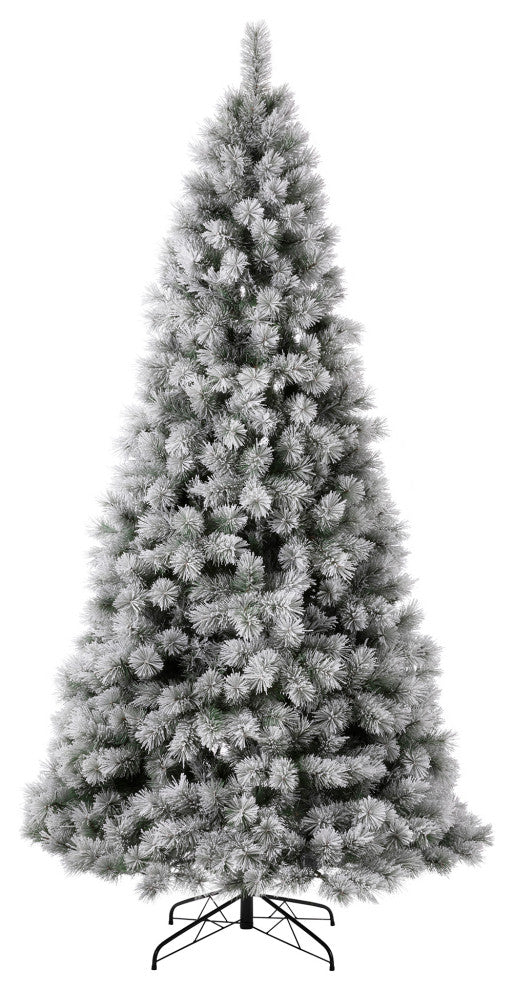 9 ' Pre-Lit Snow Flocked Artificial Spruce Christmas Tree With Lights