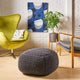 GDF Studio Joyce Knitted Cotton Square Pouf, Dark Gray