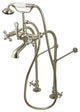 CC57T458MX Freestanding Clawfoot Tub Faucet With Hand Shower, Brushed Nickel