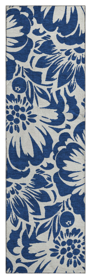 Premium Machine Washable Mayfield AMF551 Navy 2'3" x 7'6" Runner Rug
